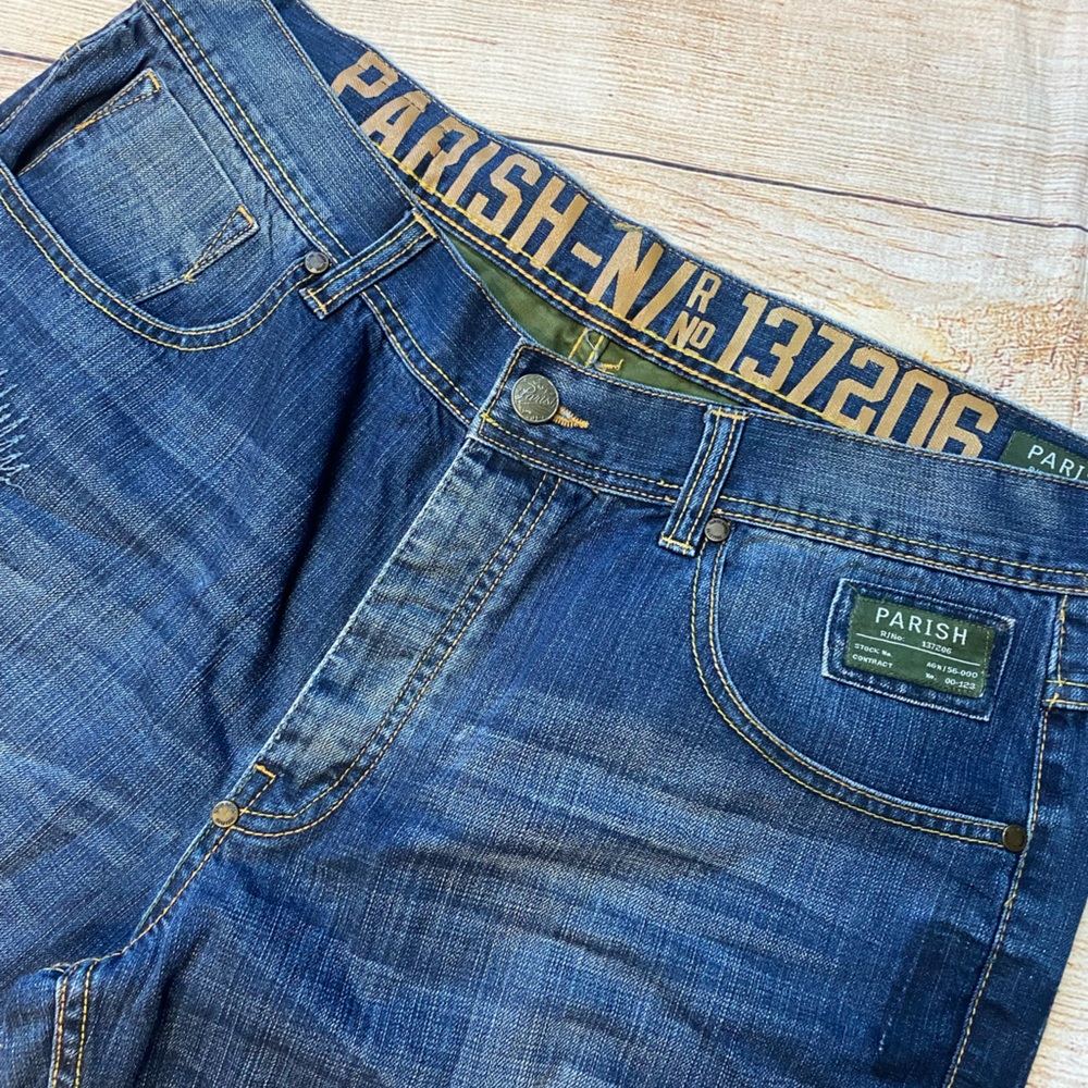 Parish Distressed Men’s Denim Jeans Baggy Size 38 NWOT - Picture 5 of 9